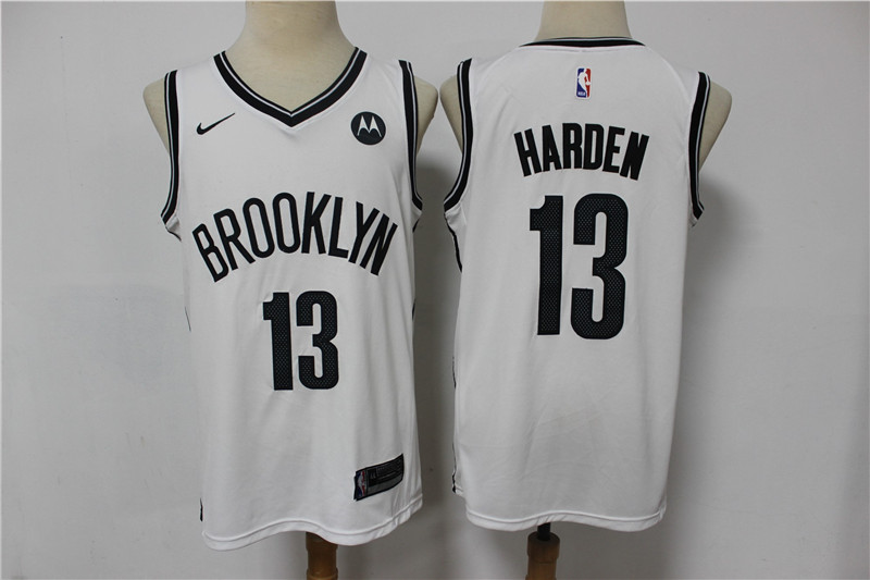 2021 Men Brooklyn Nets 13 Harden white Home Stitched NBA Jersey